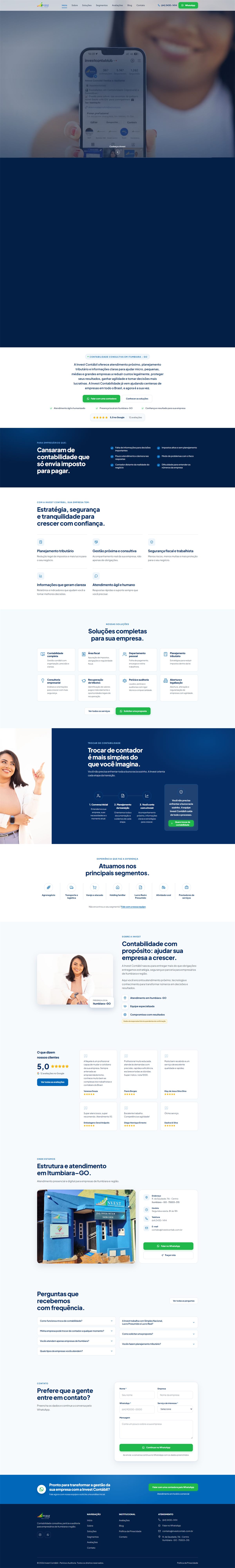 Landing page de cliente — contabilidade