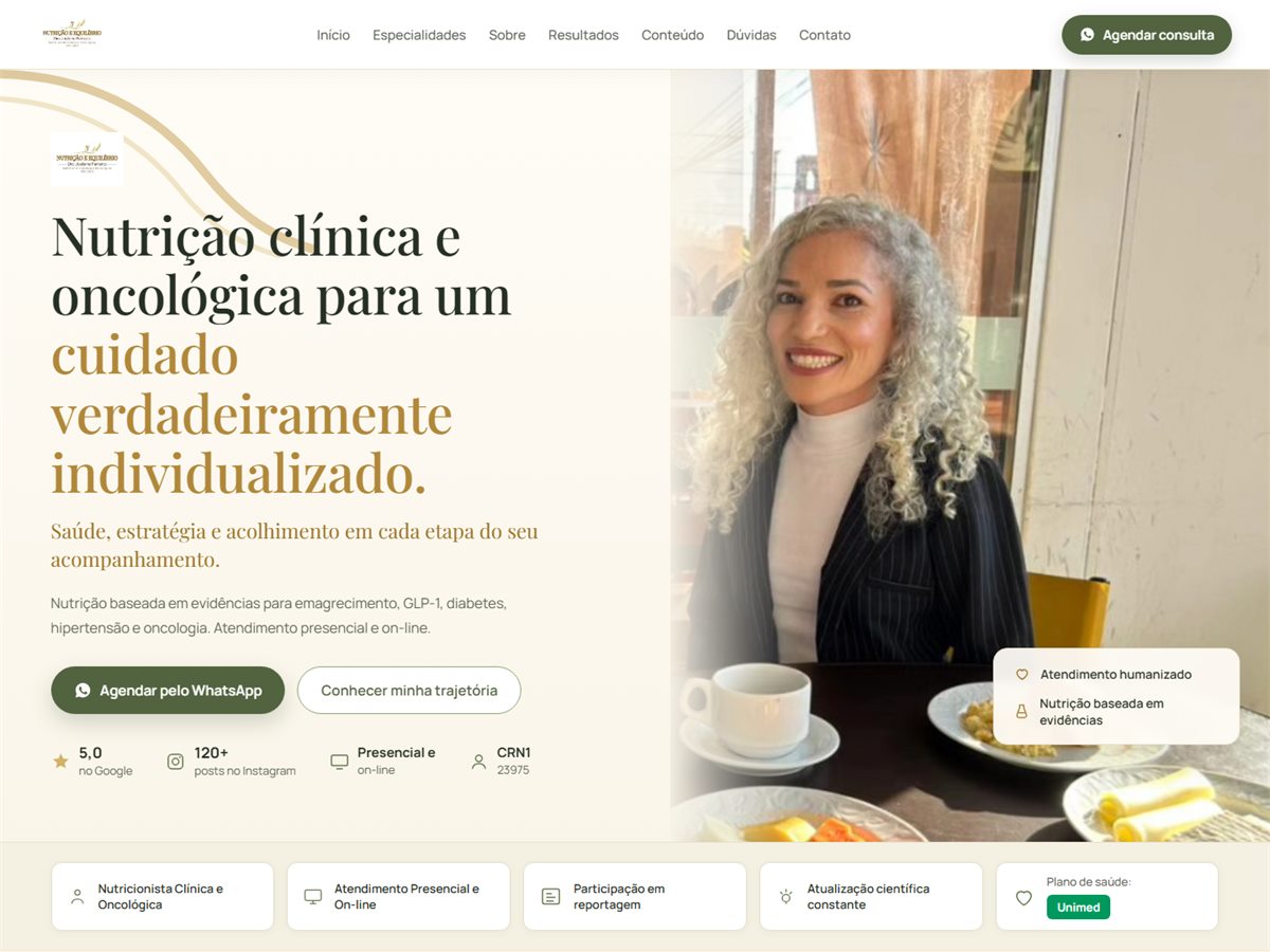 Landing page de cliente — saúde