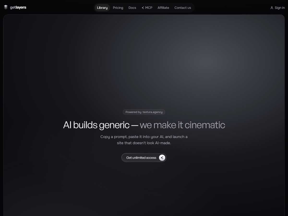 Landing page de cliente — produto de IA